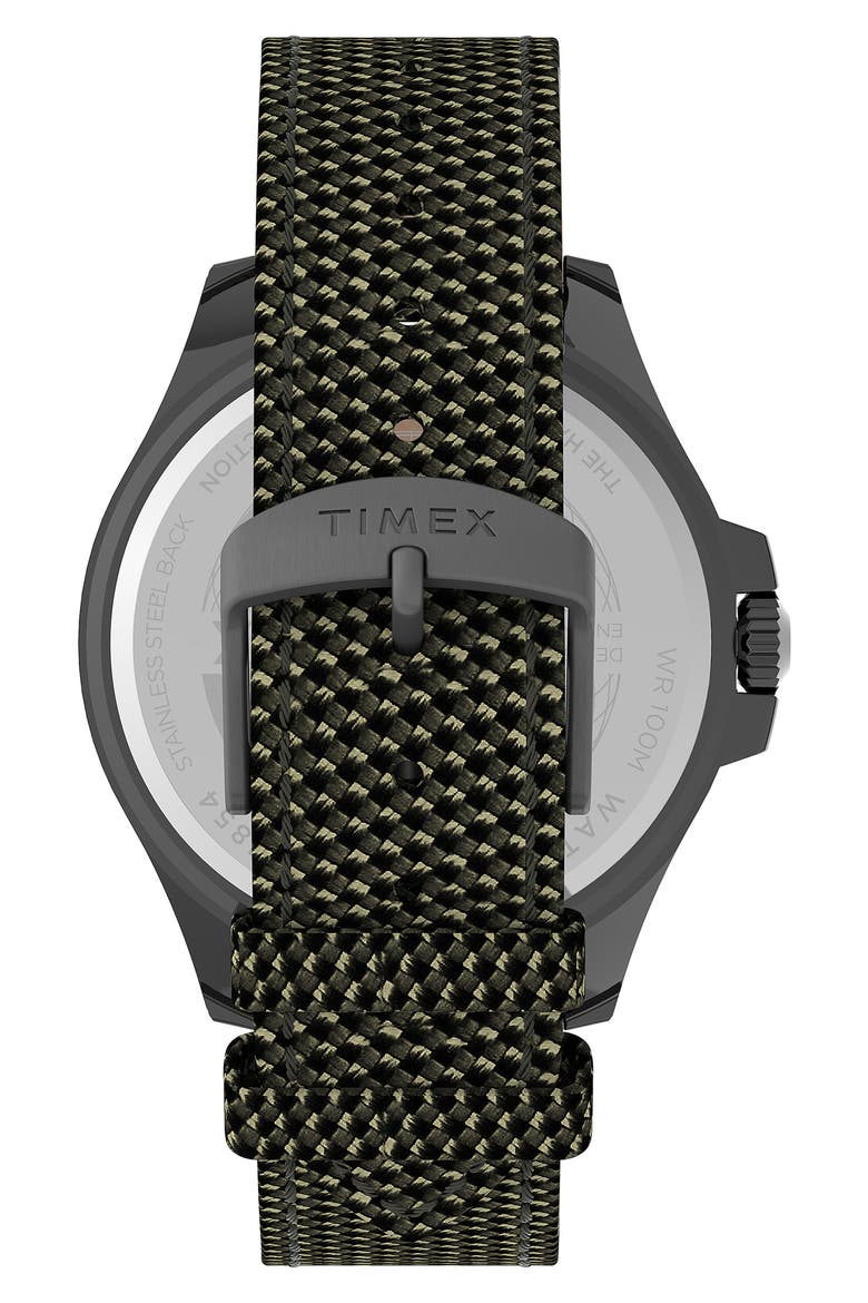 Harborside Coast Textile Strap Watch, 43mm, Alternate, color, GUNMETAL