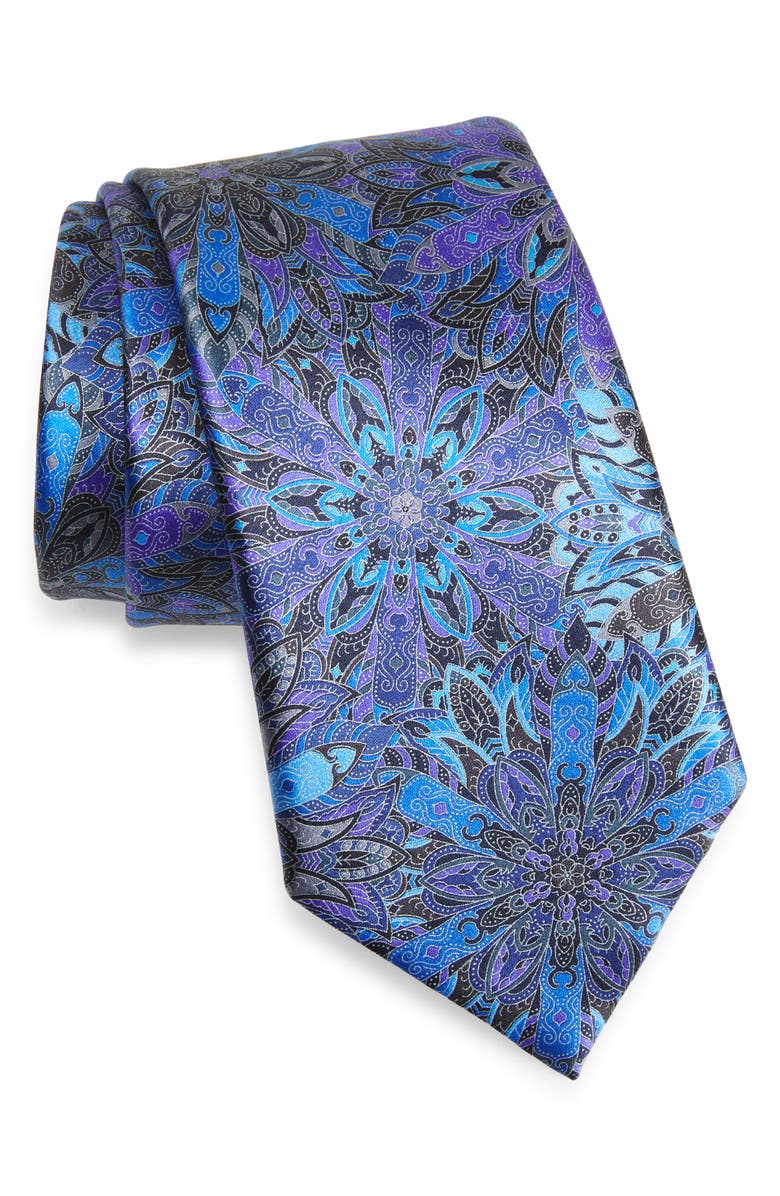 ZEGNA Quindici Floral Paisley Silk Tie, Main, color, 