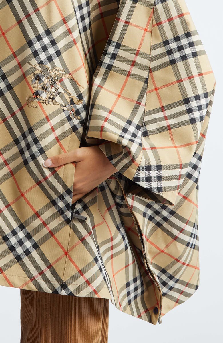 Burberry Bias Check Hooded Poncho, Alternate, color, 