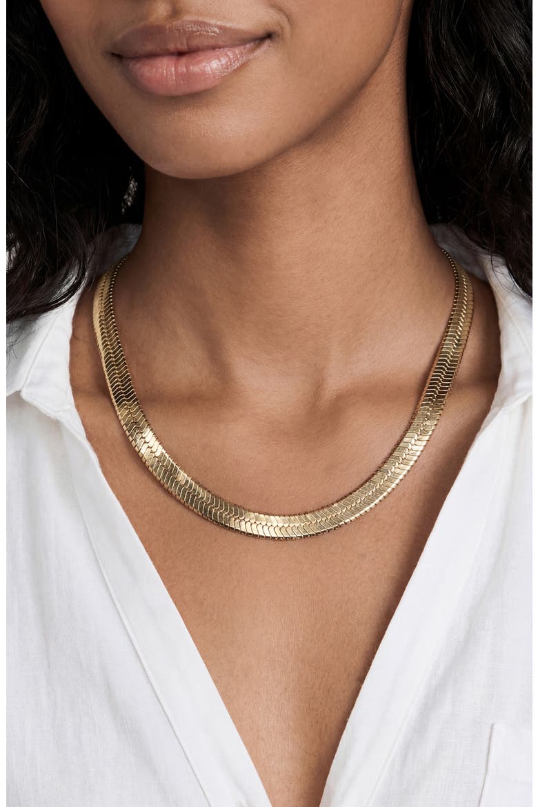 Snake Chain Necklace, Alternate, color, GOLD