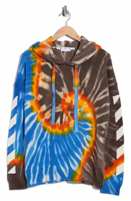 Off-White Tie Dye Knit Cotton Blend Hoodie