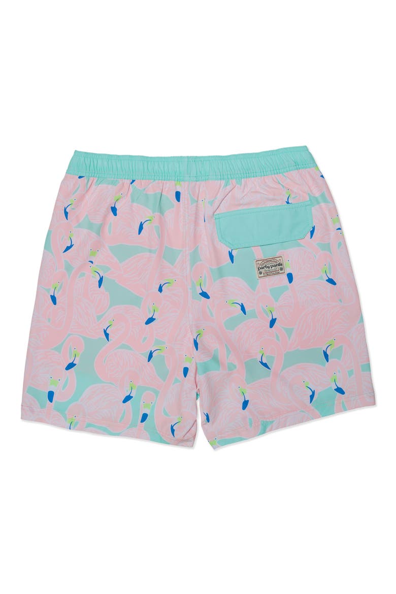 Flockin Aye Happy Hour Swim Trunks, Alternate, color, MINT GREEN