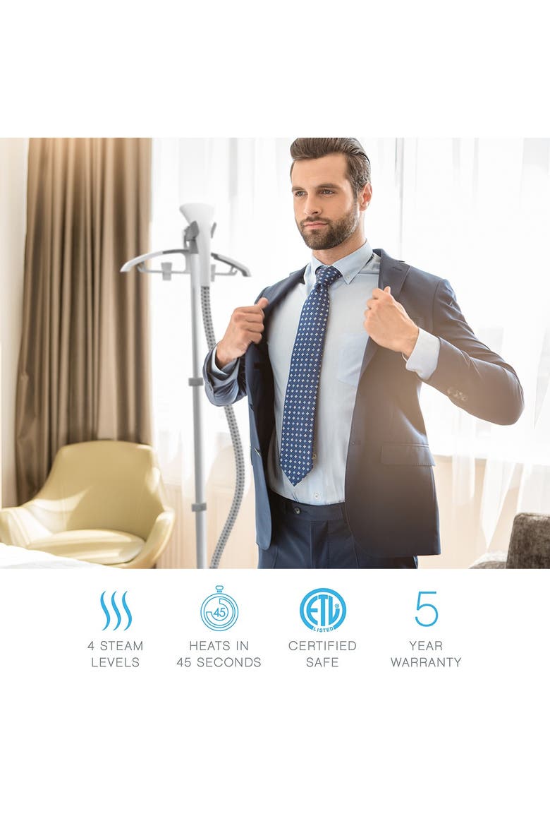 PureSteam Pro Garment 4 Steam Level Steamer, Alternate, color, WHITE