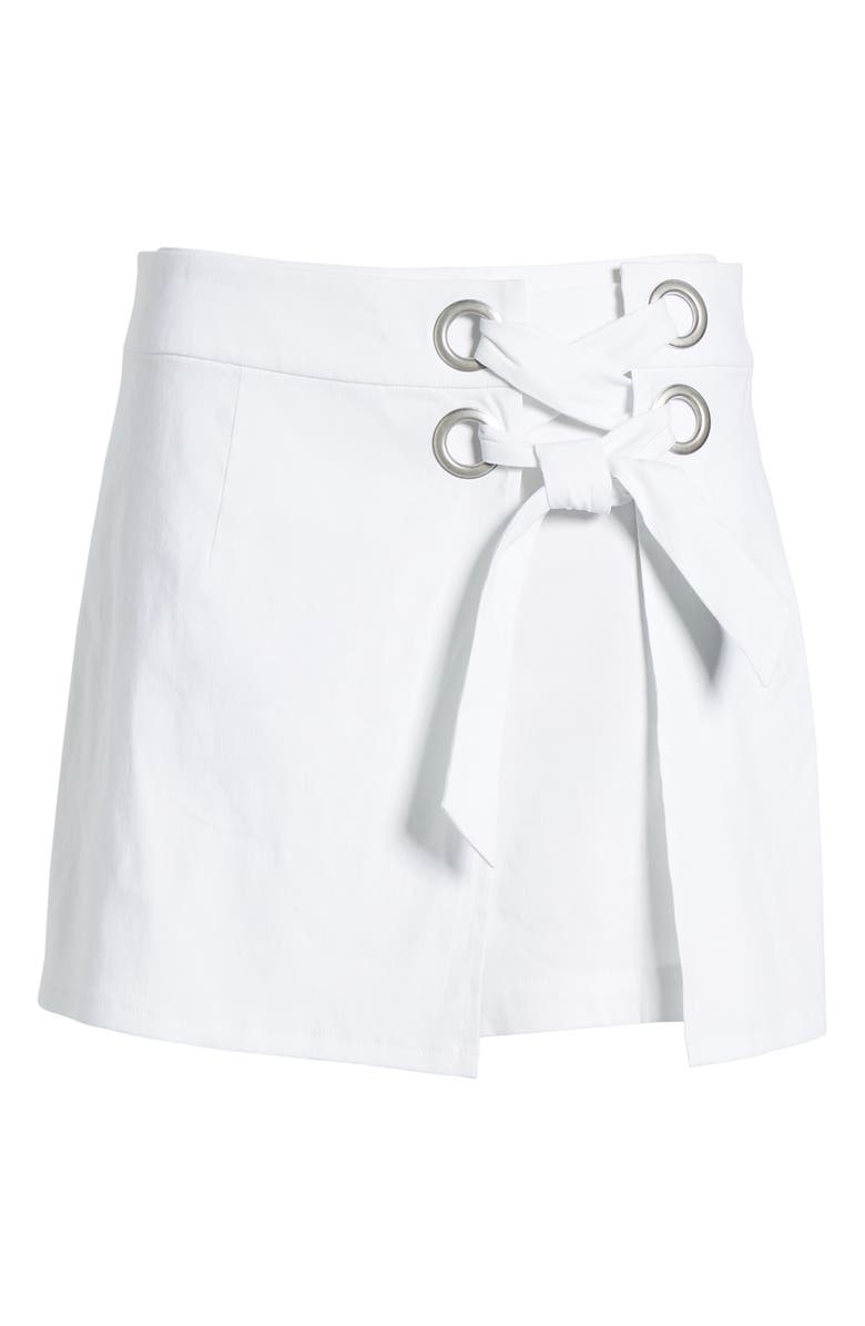 Leith Lace-Up Linen Blend Skort, Alternate, color,