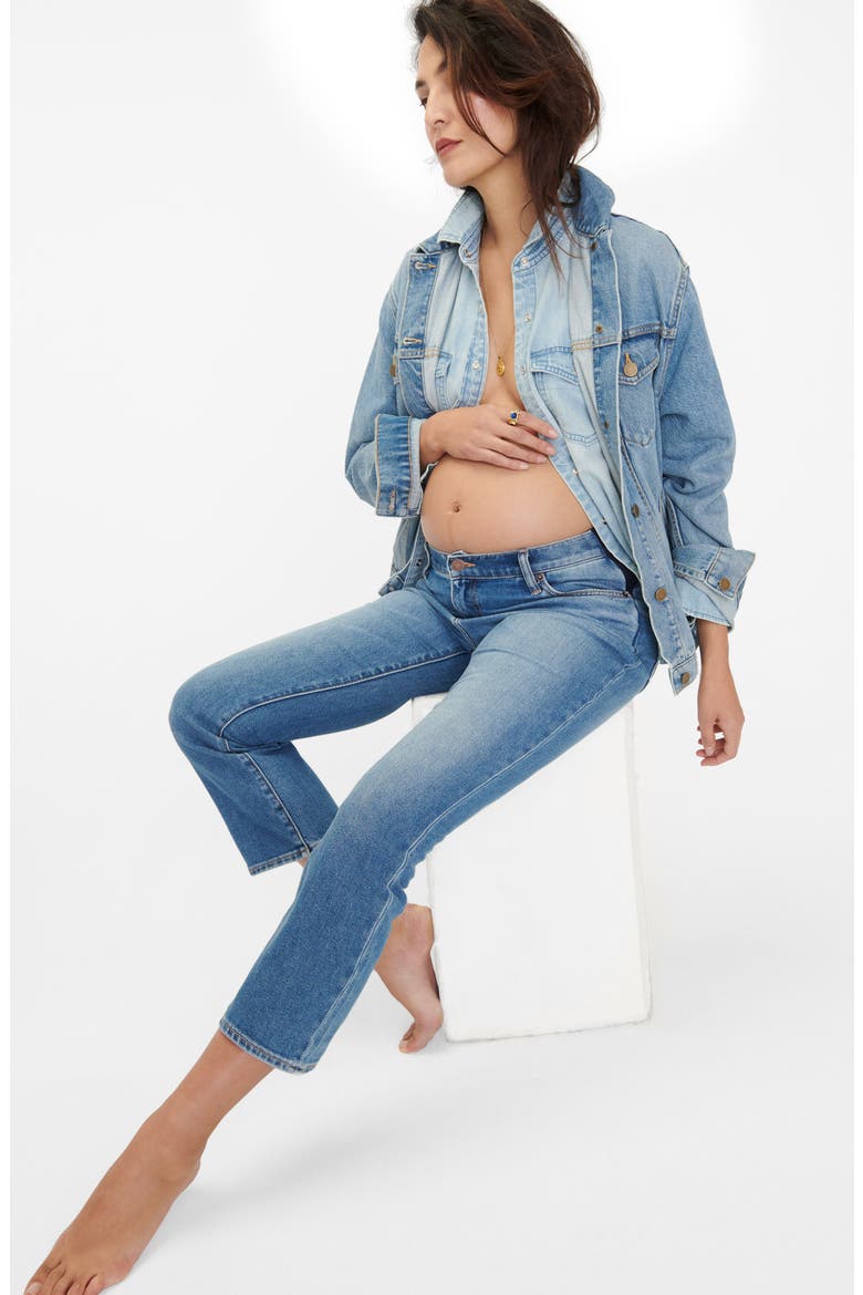 The Classic Maternity Jean Jacket, Alternate, color, LIGHT WASH