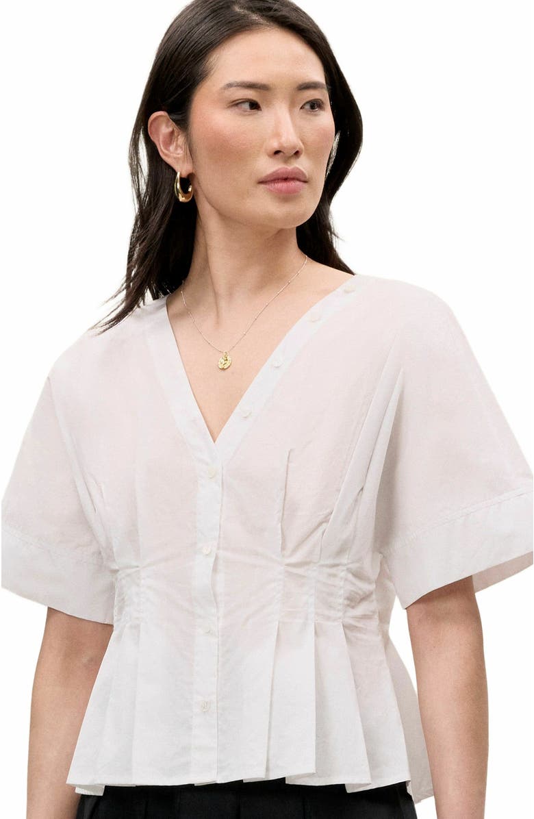 Rebecca Taylor Priya Poplin Top, Alternate, color, Milk