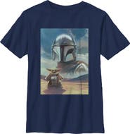 Star Wars: The Mandalorian and Grogu Boys Star Wars The Mandalorian and Grogu Din Djarin and The Child Desert Poster T Shirt