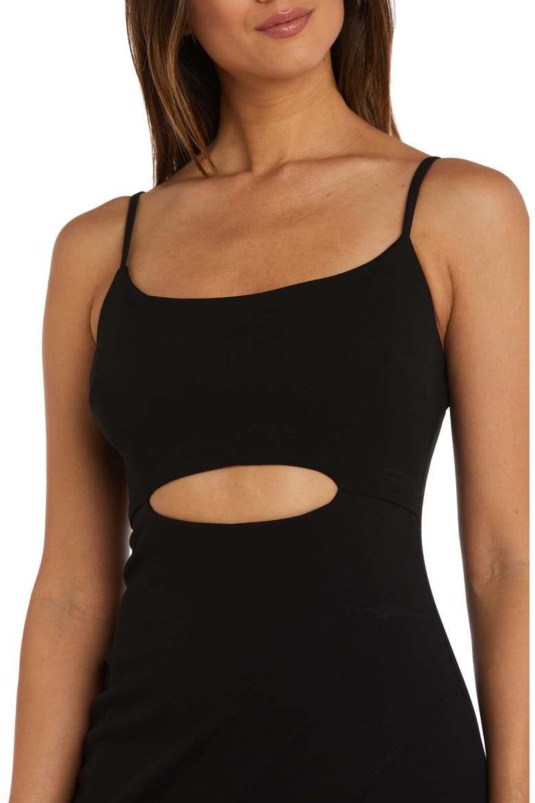 Scuba Crepe Cutout Body-Con Dress, Alternate, color, BLACK