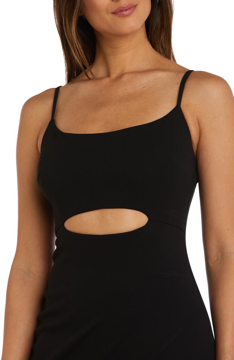 Morgan & Co. Scuba Crepe Cutout Body-Con Dress, Alternate, color,