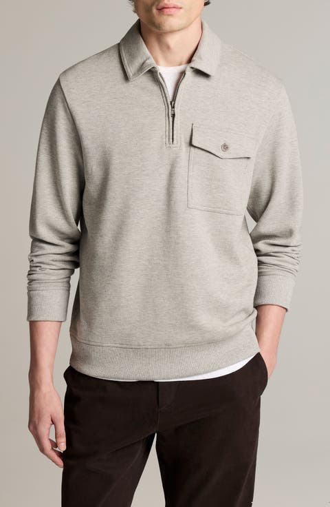 Double Pique Quarter Zip Polo