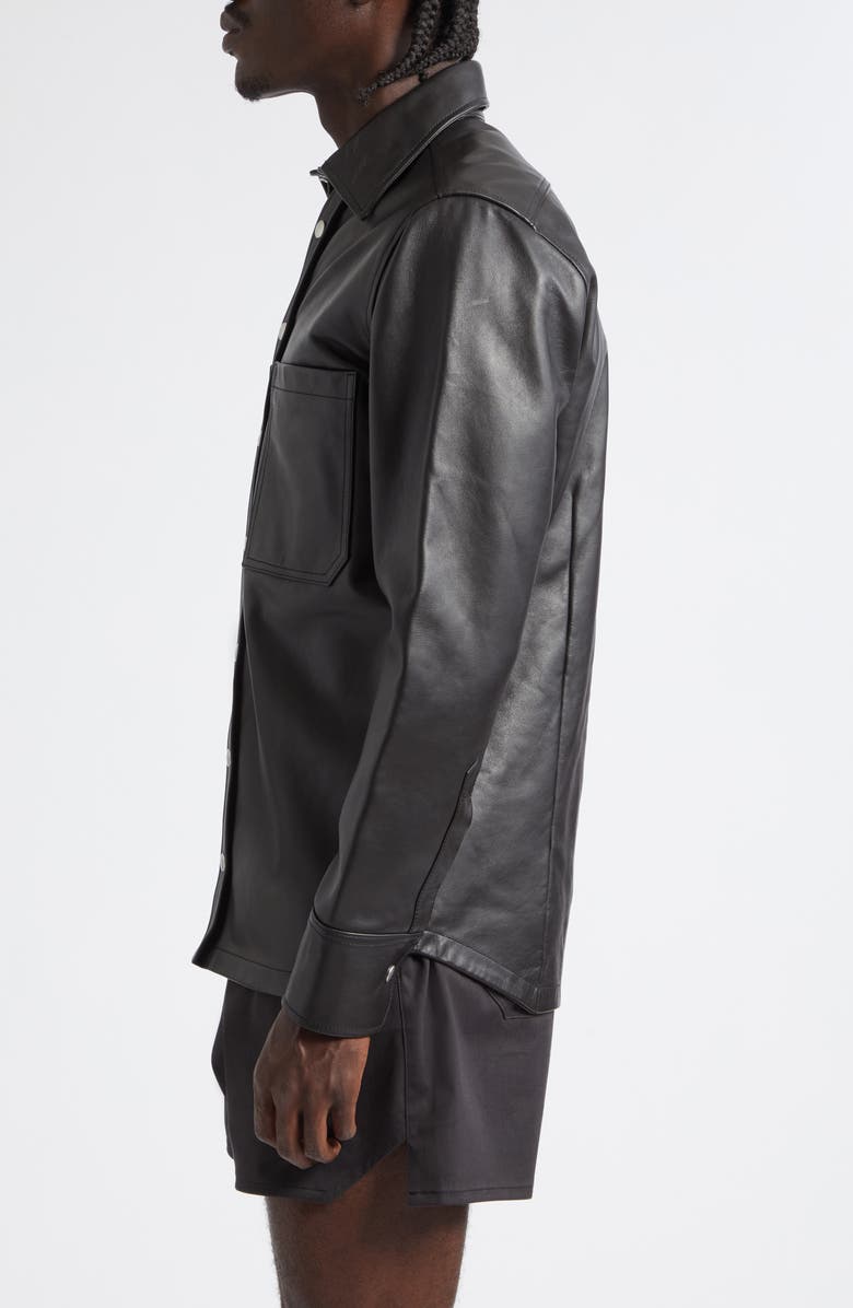 JKEEFER Stabb Leather Shirt Jacket, Alternate, color, Black