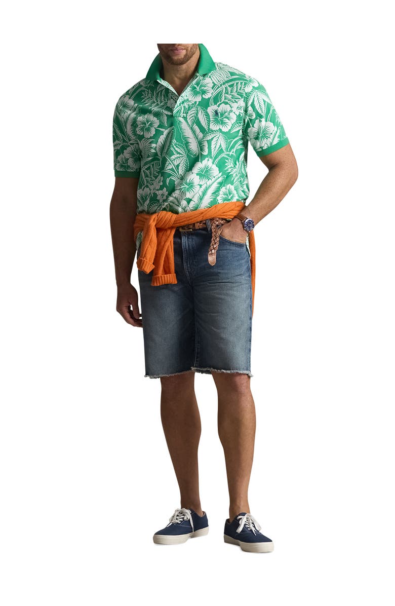 Polo Ralph Lauren Big & Tall Sweetheart Floral Mesh Polo Shirt, Alternate, color, Biscay Green