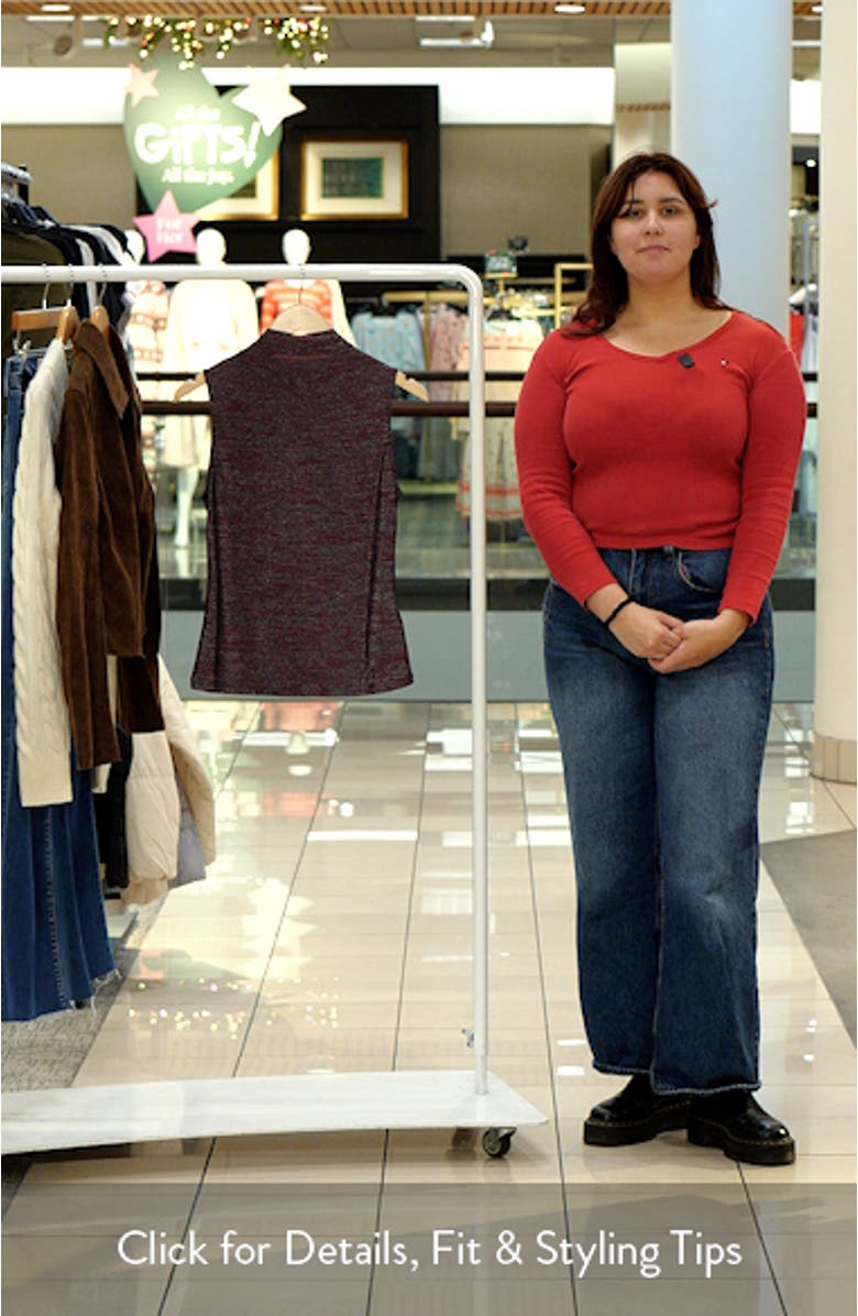 Alora Metallic Sleeveless Mock Neck Top, sales video thumbnail