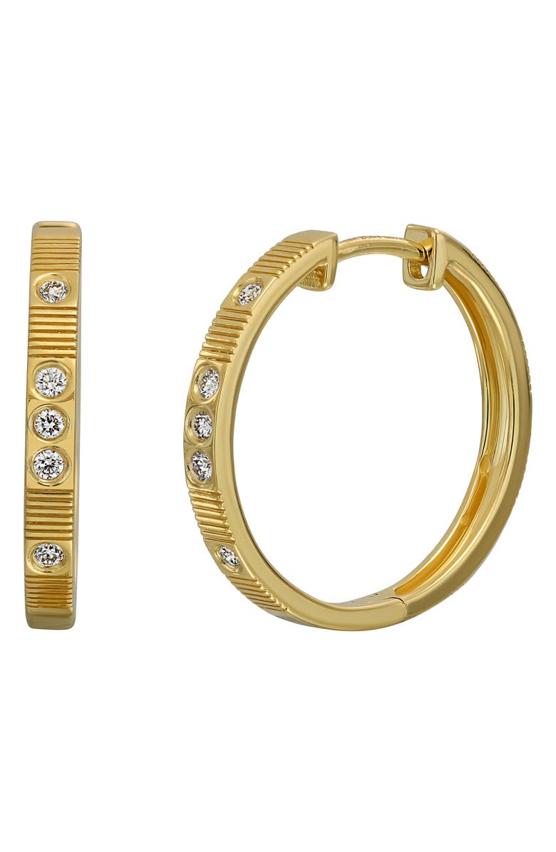 Bony Levy Cleo Diamond Hoop Earrings, Main, color, 18K Yellow Gold