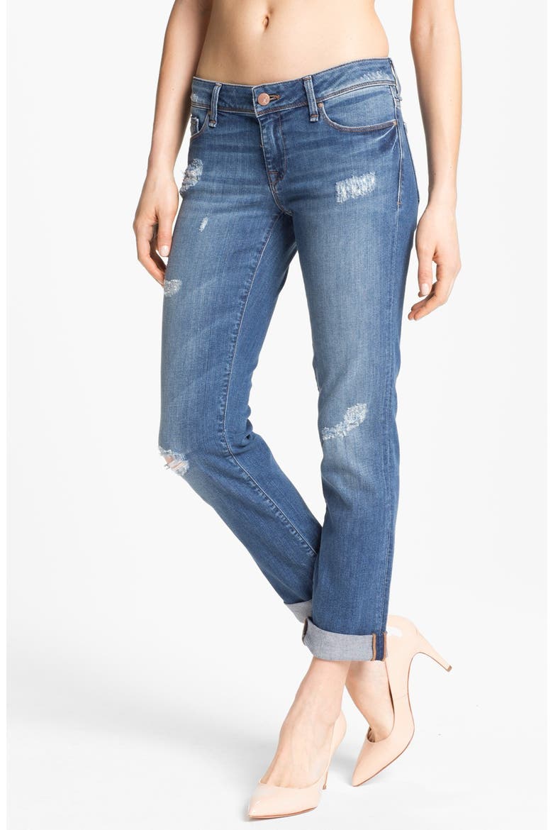 'Emma' Slim Boyfriend Jeans, Alternate, color, MID RIPPED NOLITA BLUE
