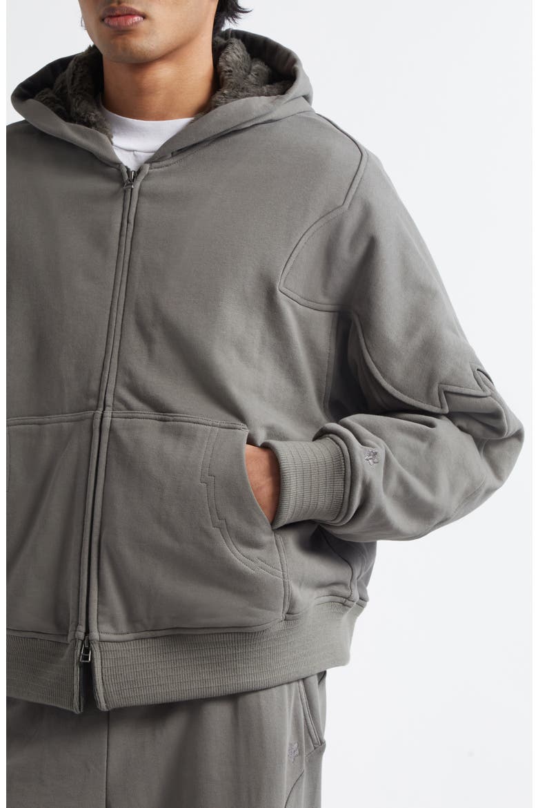 x Kiko Kostadinov Faux Fur Lined Fleece Zip Hoodie (Men) | Nordstrom