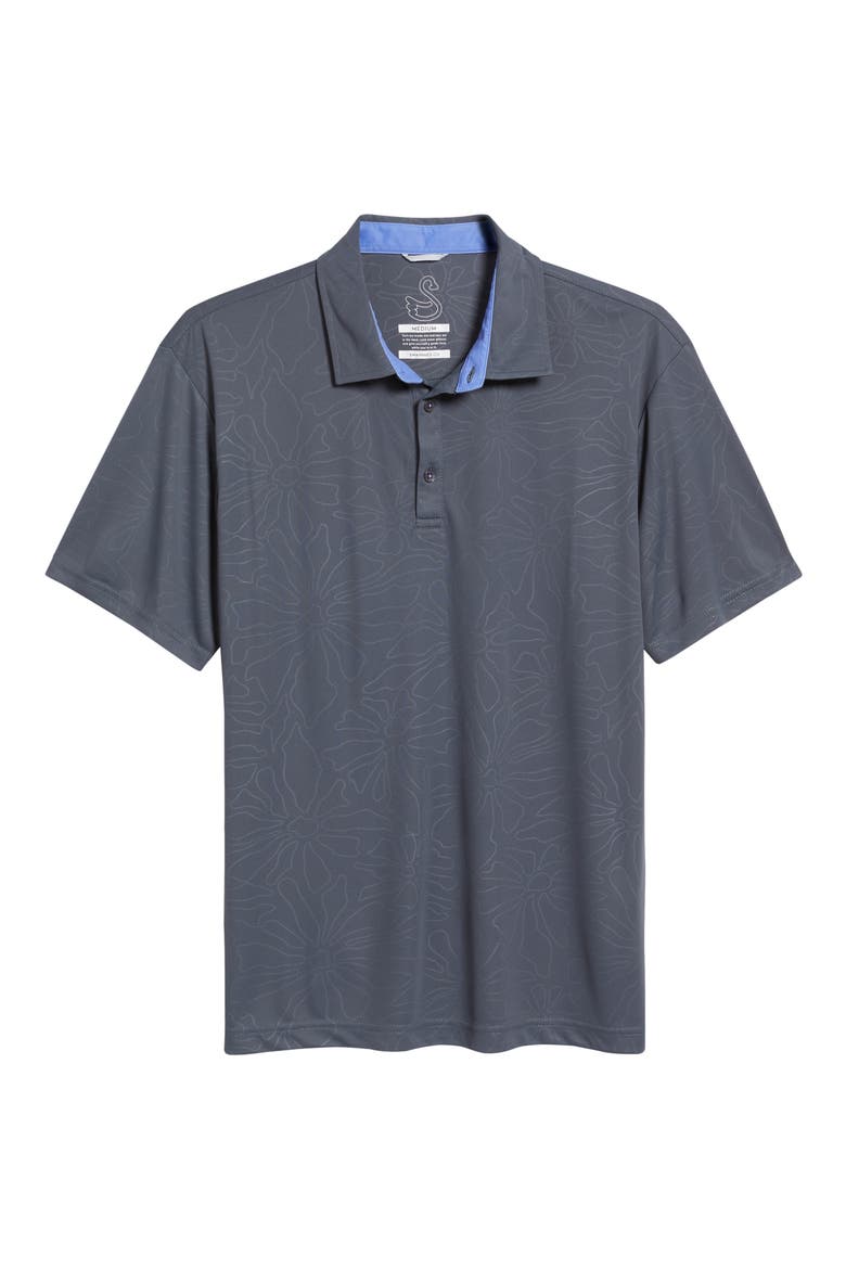 Meadow Floral Golf Polo, Alternate, color, GRAPHITE