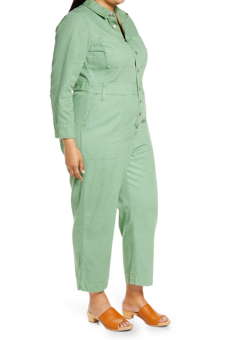 Garment Dyed Relaxed Coverall Jumpsuit, Alternate, color, PALE EVERGREEN
