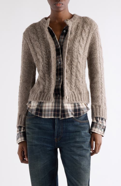 Acne Studios Kunch Layered Alpaca And Yak-blend Cardigan In Brown