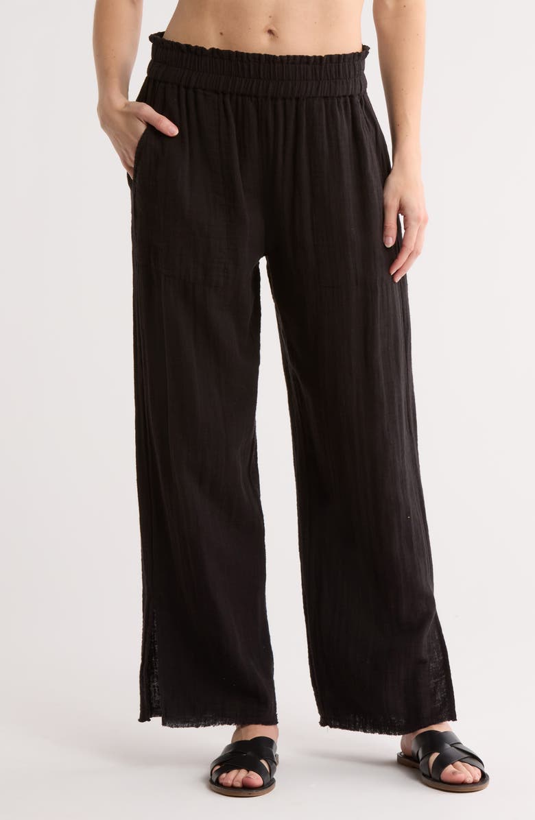 Elan Cotton Gauze Cover-Up Pants, Main, color, 