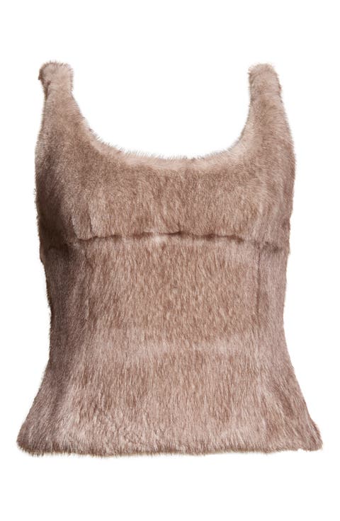 Fitted Faux Fur Tank