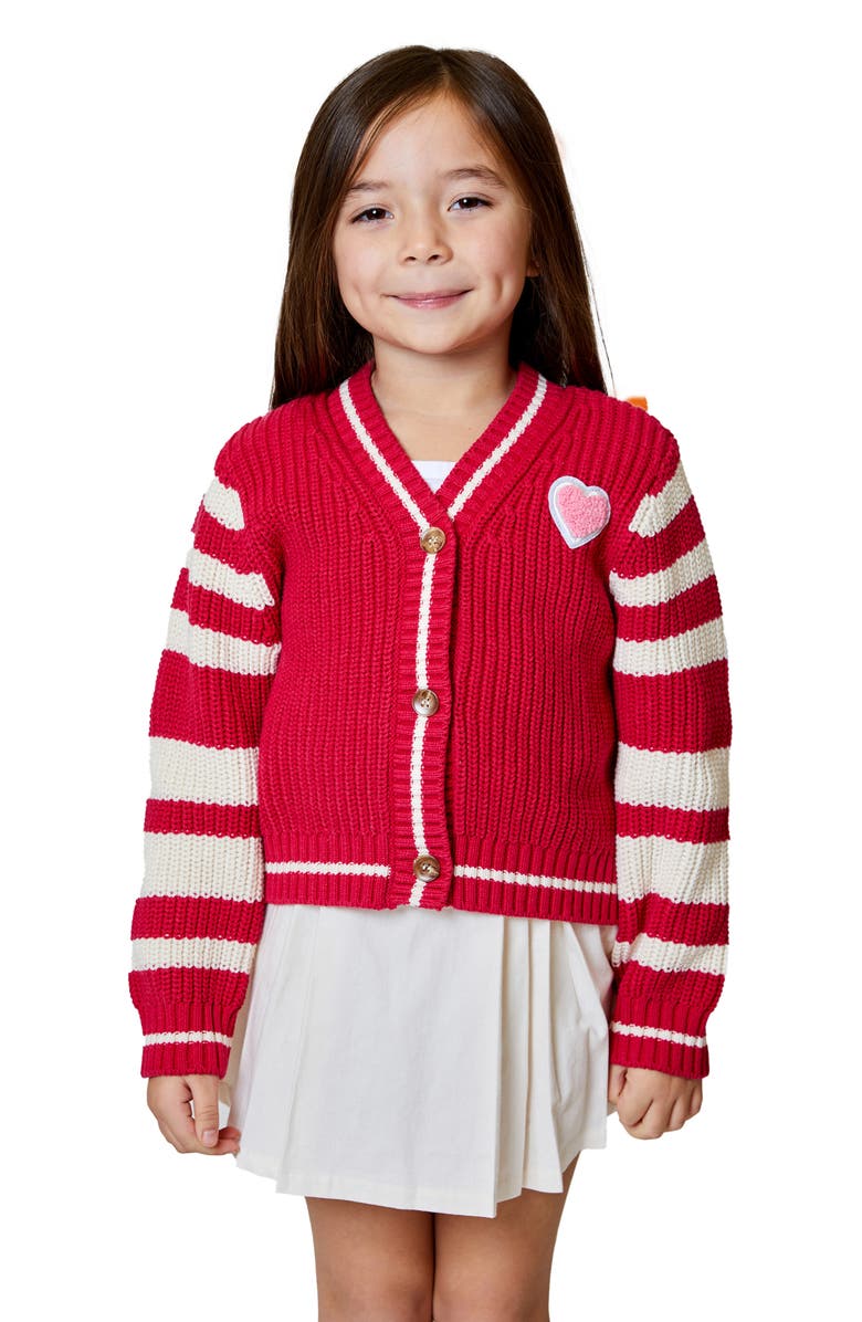 Kids' Stripe Button Front Cardigan