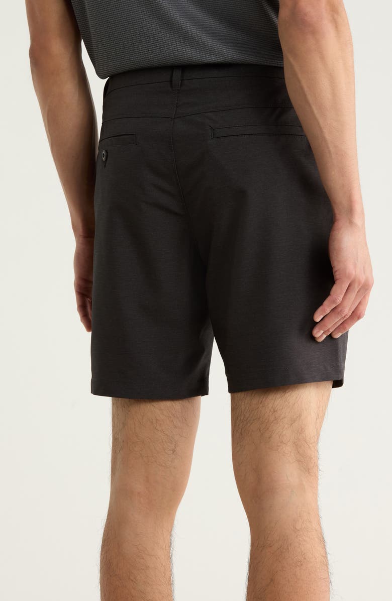 Original Penguin Technical Flat Front 7.5-Inch Shorts, Alternate, color, Caviar