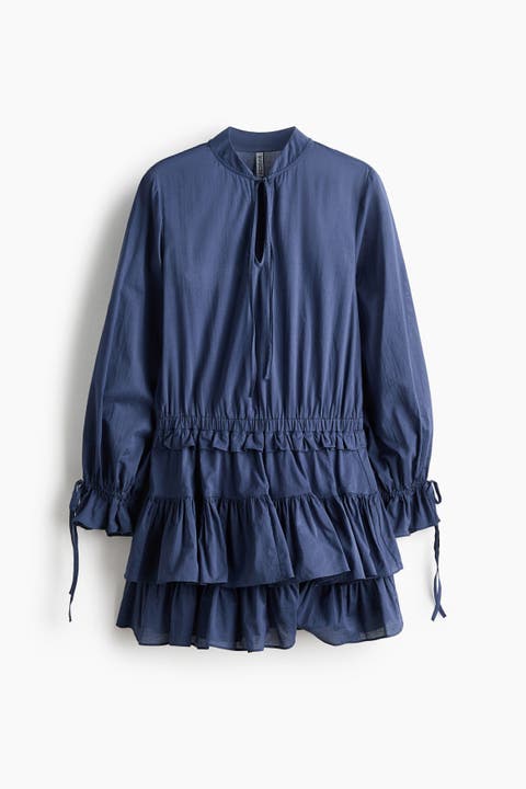 Flounced Cotton Dress
