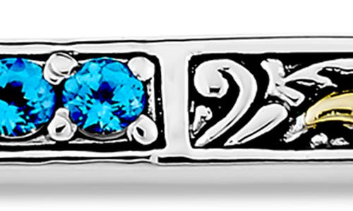 Samuel B. 18k & Silver 0.45 Ct. Tw. Blue Topaz Bar Necklace In Blue
