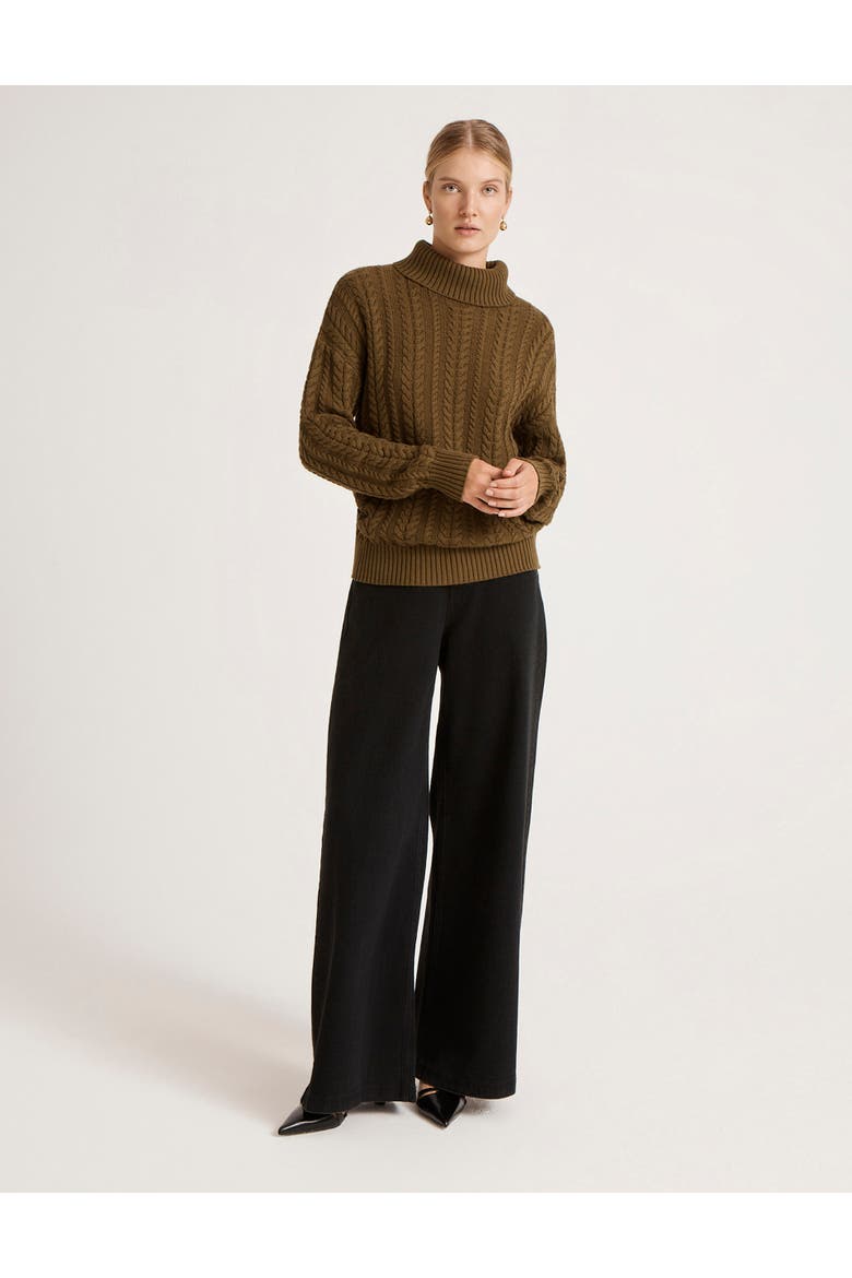 Vivana Turtle Neck Knitted Sweater, Alternate, color, Khaki