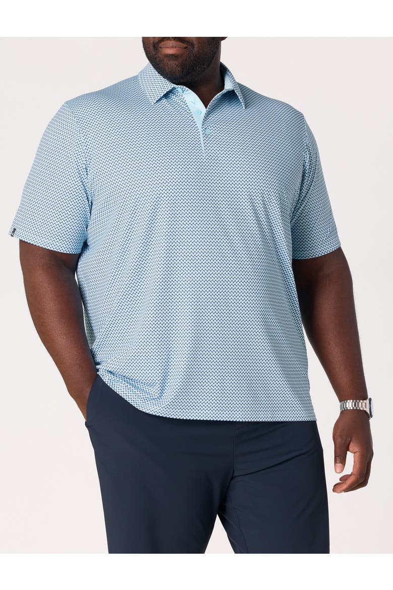 Big & Tall Chevron Print Golf Polo Shirt, Main, color, ATOMIZER BLUE