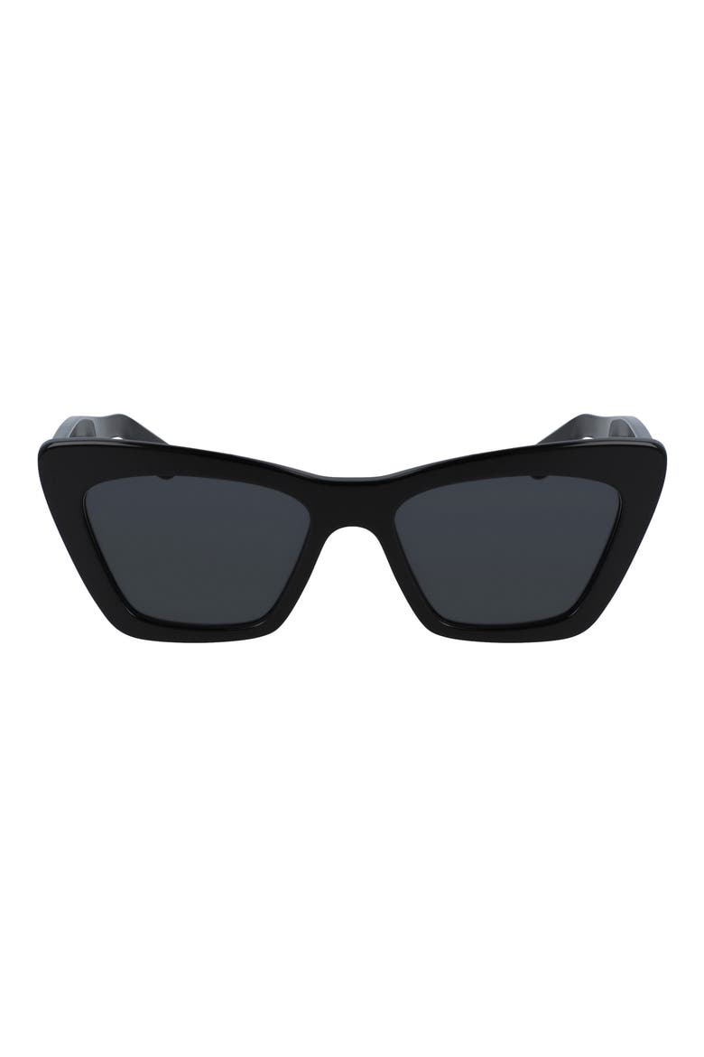 55mm Butterfly Sunglasses, Main, color, BLACK