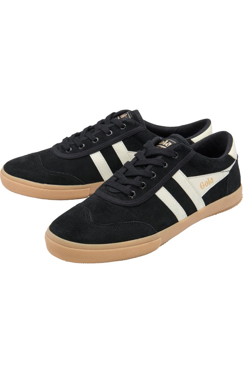 Gola Badminton Suede Plimsoll Sneaker, Alternate, color, Black/ Off White/ Gum