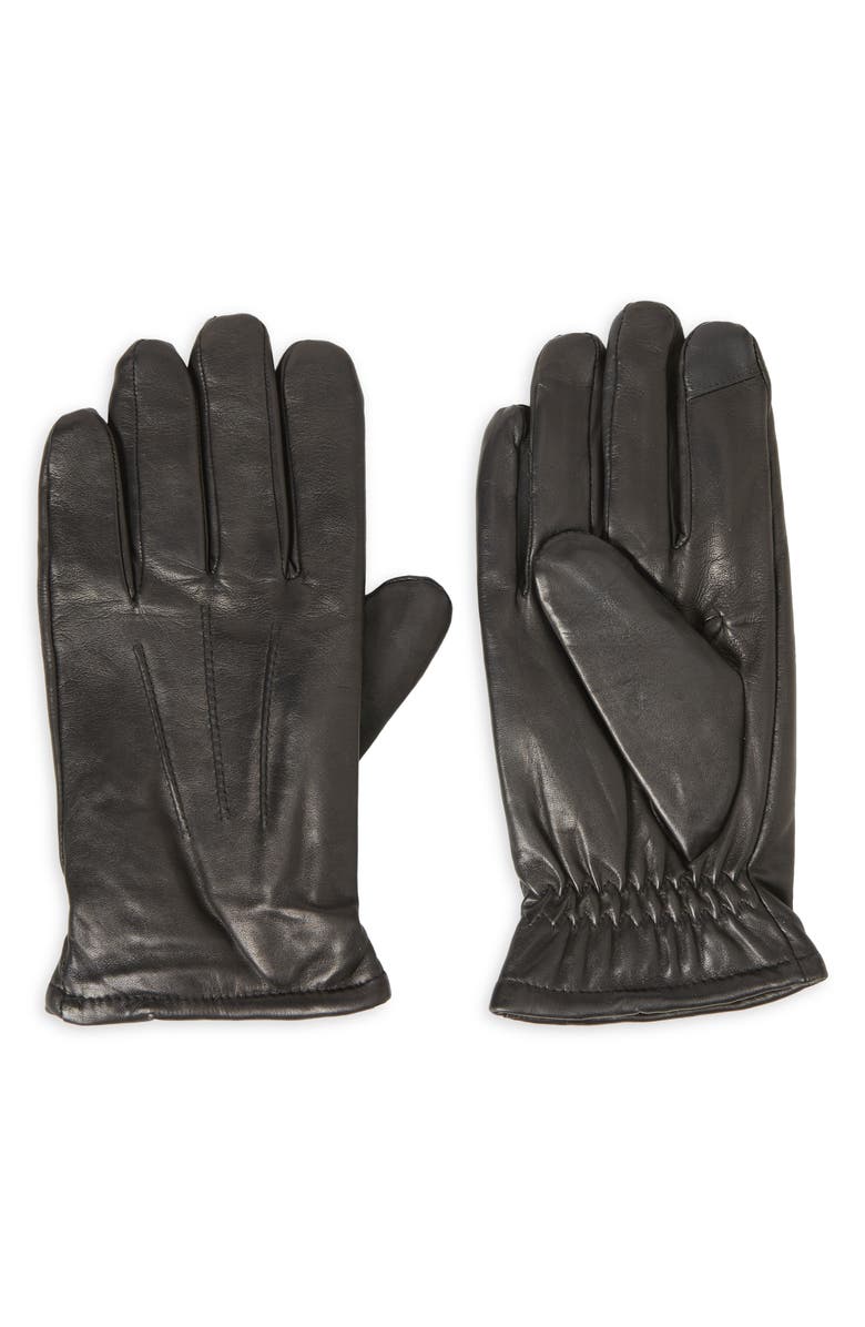 Fownes Brothers Leather Basic Tech Gloves, Main, color, Black