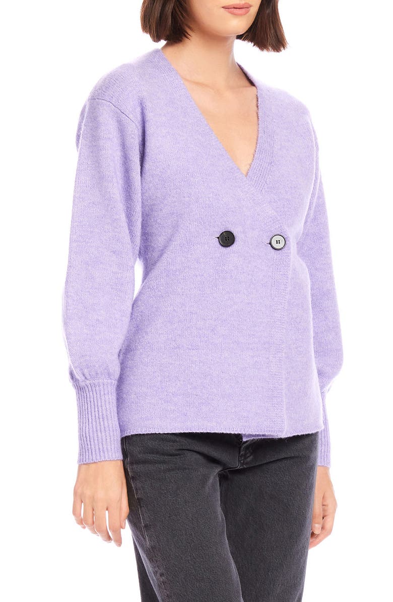 FIFTEEN TWENTY Lucy Double Breasted Cardigan, Alternate, color, Lilac