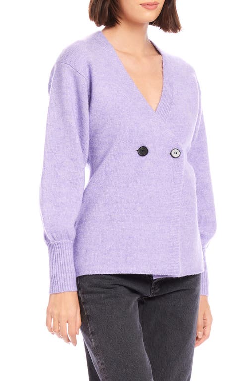 Shop Fifteen Twenty Lucy Double Breasted Cardigan In Lilac