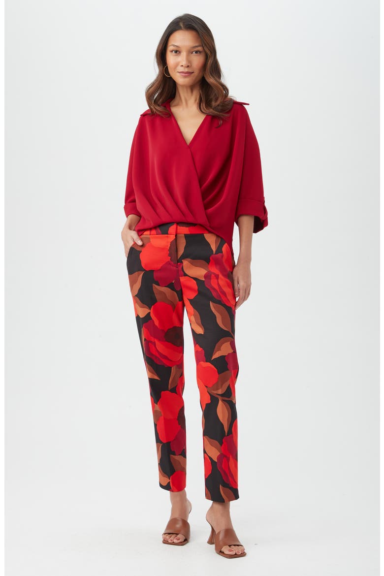 Otto Faux Wrap Top, Alternate, color, ROSELLE RED