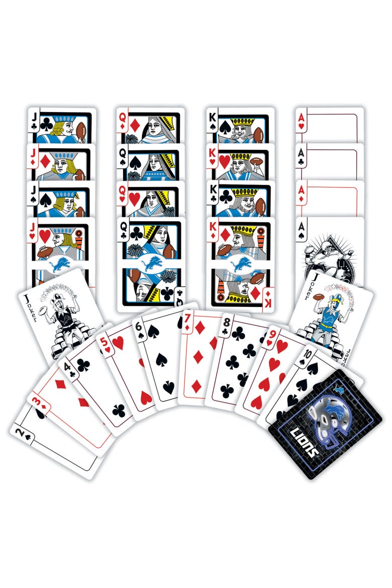 Detroit Lions Neon Playing Cards, Alternate, color, Multicolor