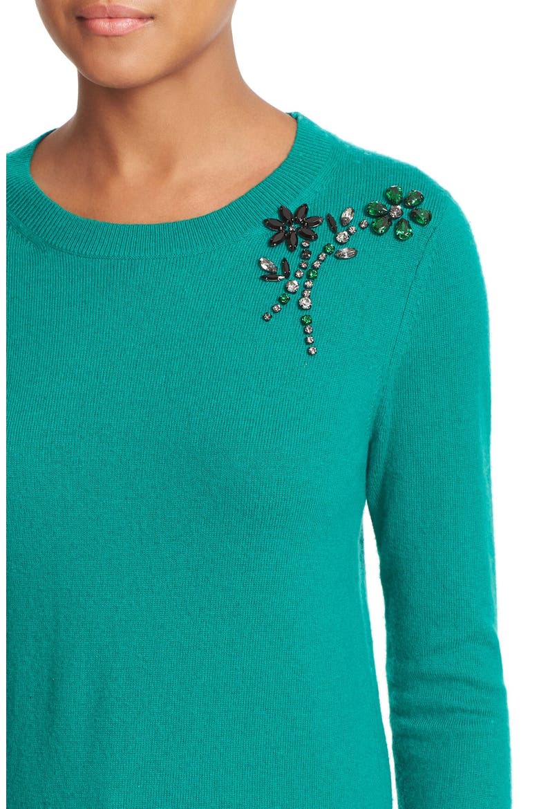 embellished sweater, Alternate, color, EMERALD RING