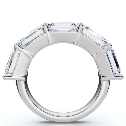 Bliss Diamond 5.10ct Emerald Cut Diamond 5 Stone Wedding Anniversary Ring 14k Gold Lab Grown In 14k White Gold