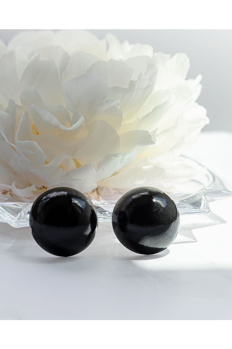 Gaia Jumbo Earrings, Alternate, color, Obsidian Orb