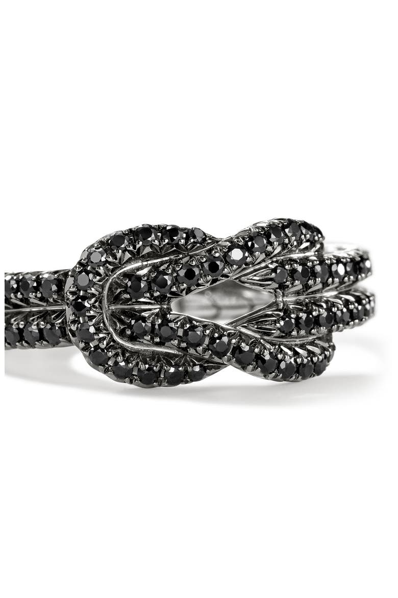 Love Knot Ring, Black Sapphire, Alternate, color, SILVER BLACK