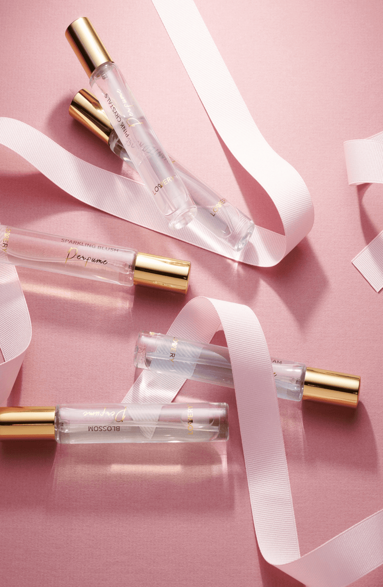 Lovery Eau De Parfum 6-Piece Perfumes Set with Leather Pouch, Alternate, color, Light Pink