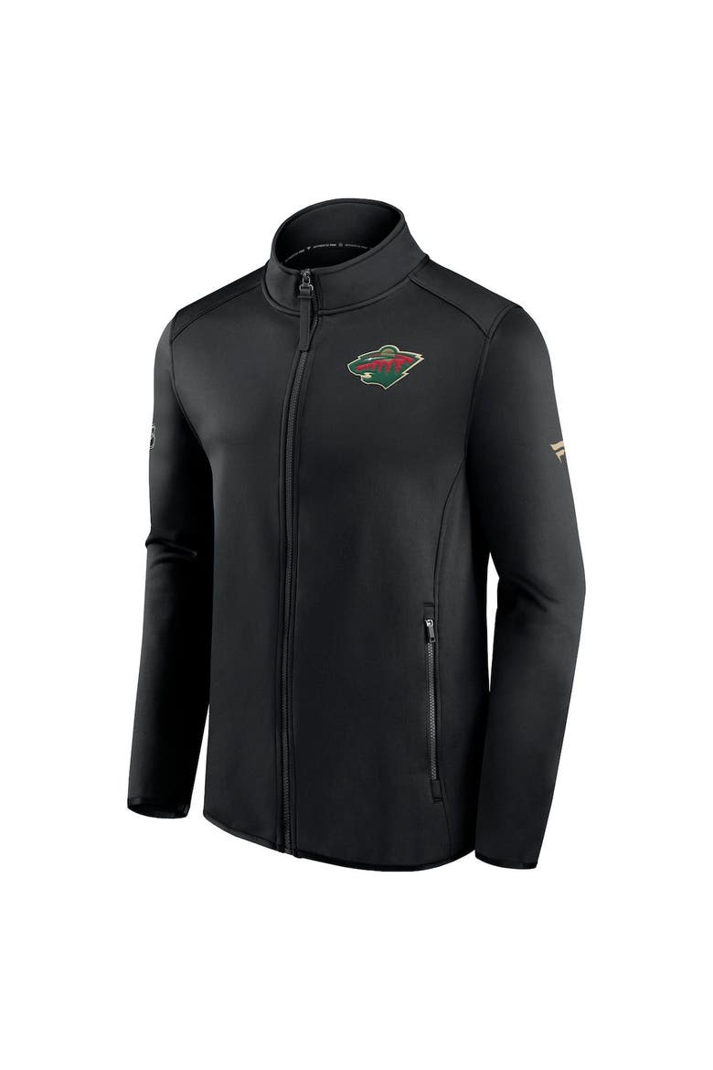 Men's Fanatics Branded Black Minnesota Wild Authentic Pro Rink Fleece Full-Zip Jacket, Alternate, color, Black
