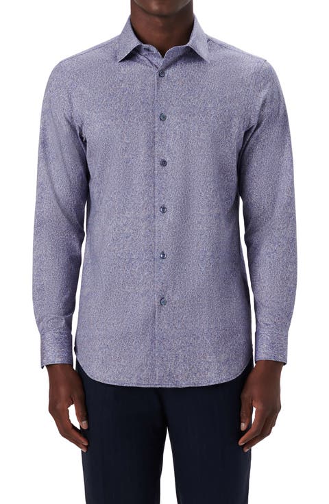 OoohCotton® Print Button-Up Shirt