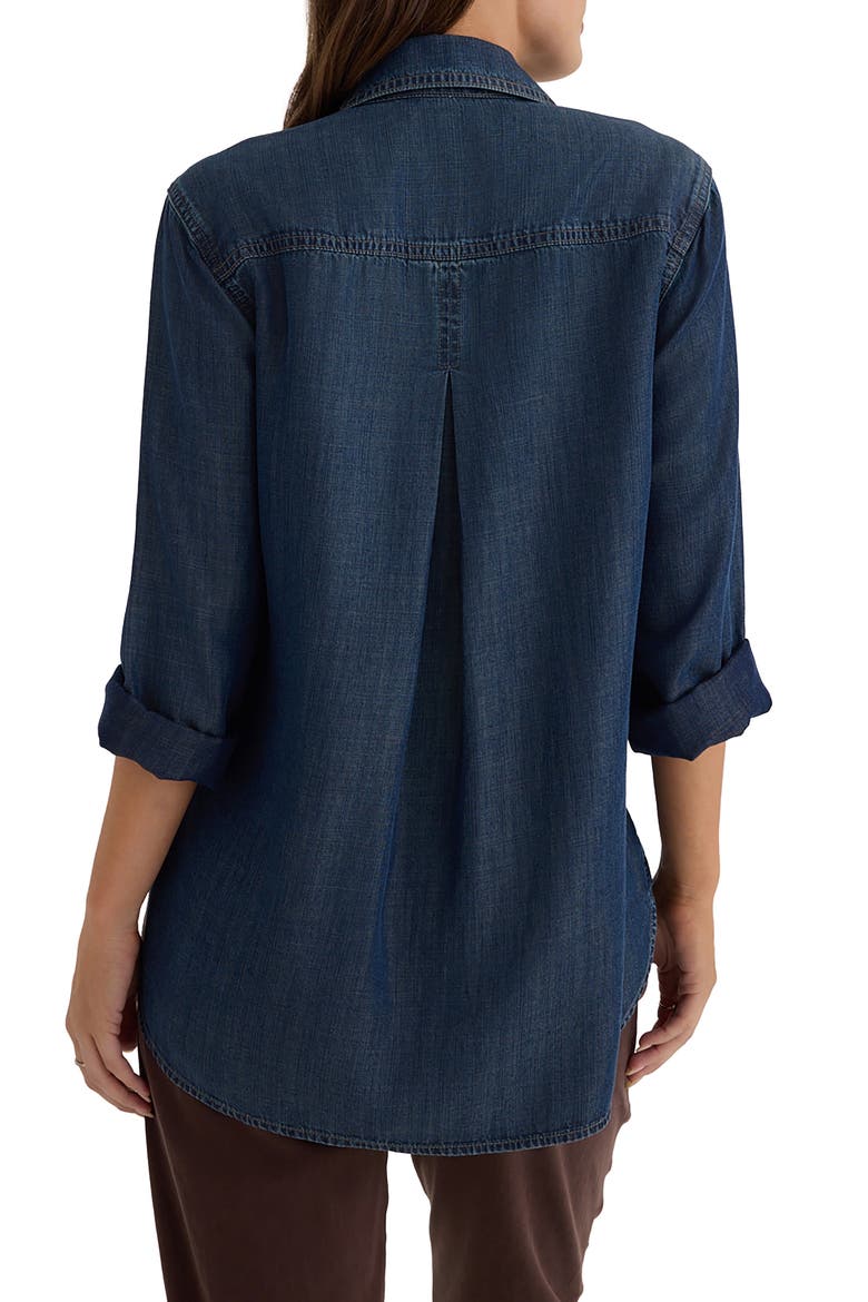 Shirt Tail Button-Up Shirt, Alternate, color, TWILIGHT RINSE WASH