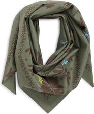 Treasure & Bond Floral Embroidered Square Bandana