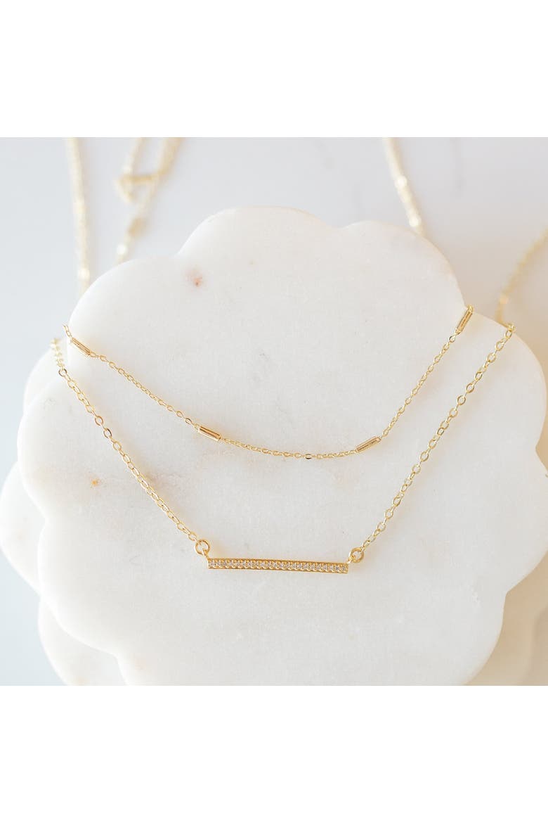 Golden Bar Minimalist Necklace, Alternate, color, Gold