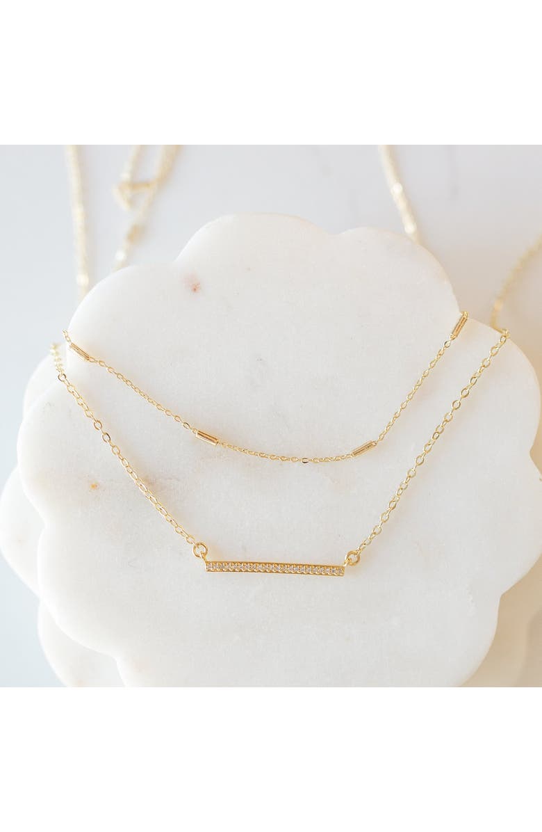 Ivy & Pearl Co. Golden Bar Minimalist Necklace, Alternate, color, Gold
