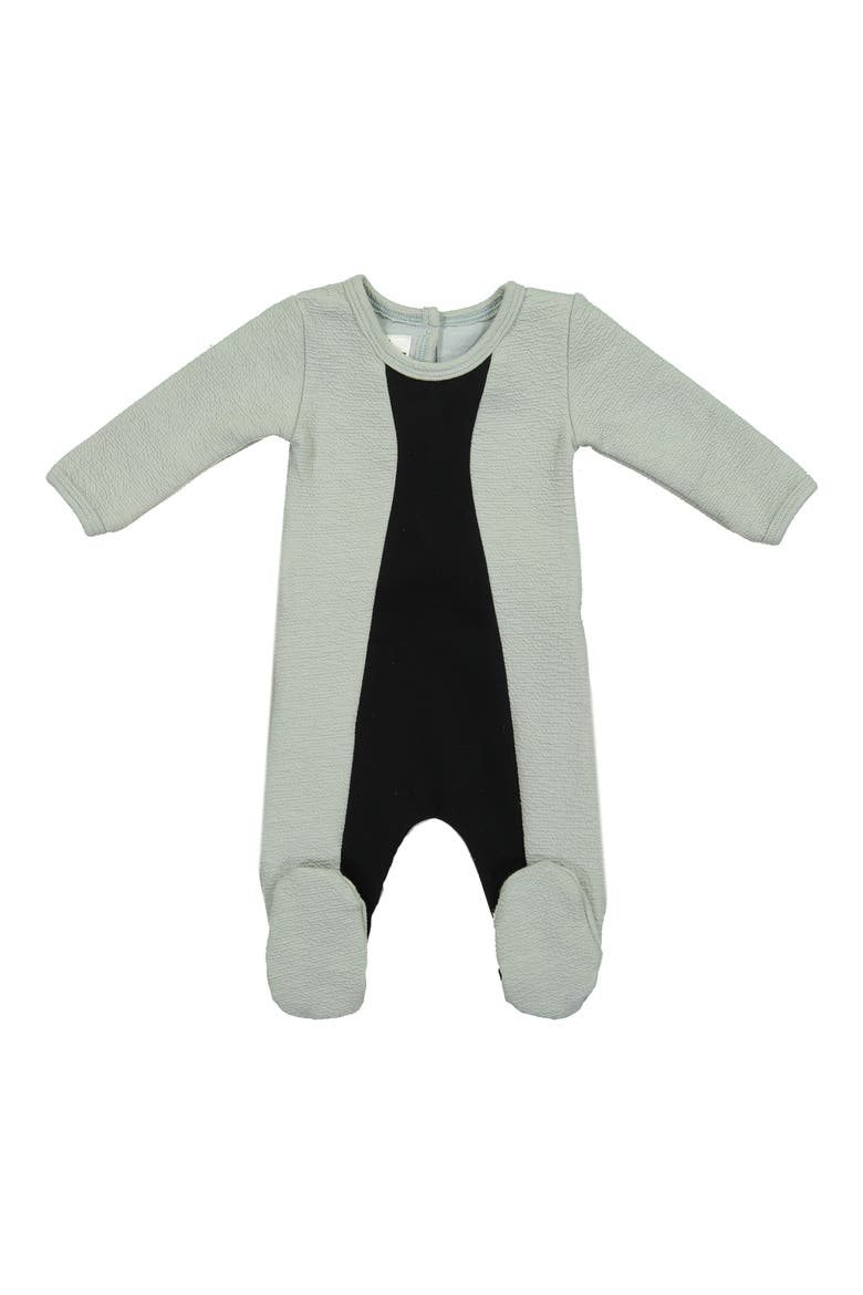 Colorblock Cotton Blend Footie, Main, color, GREY